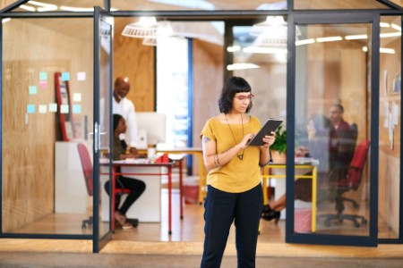 businesswoman using a digital tablet