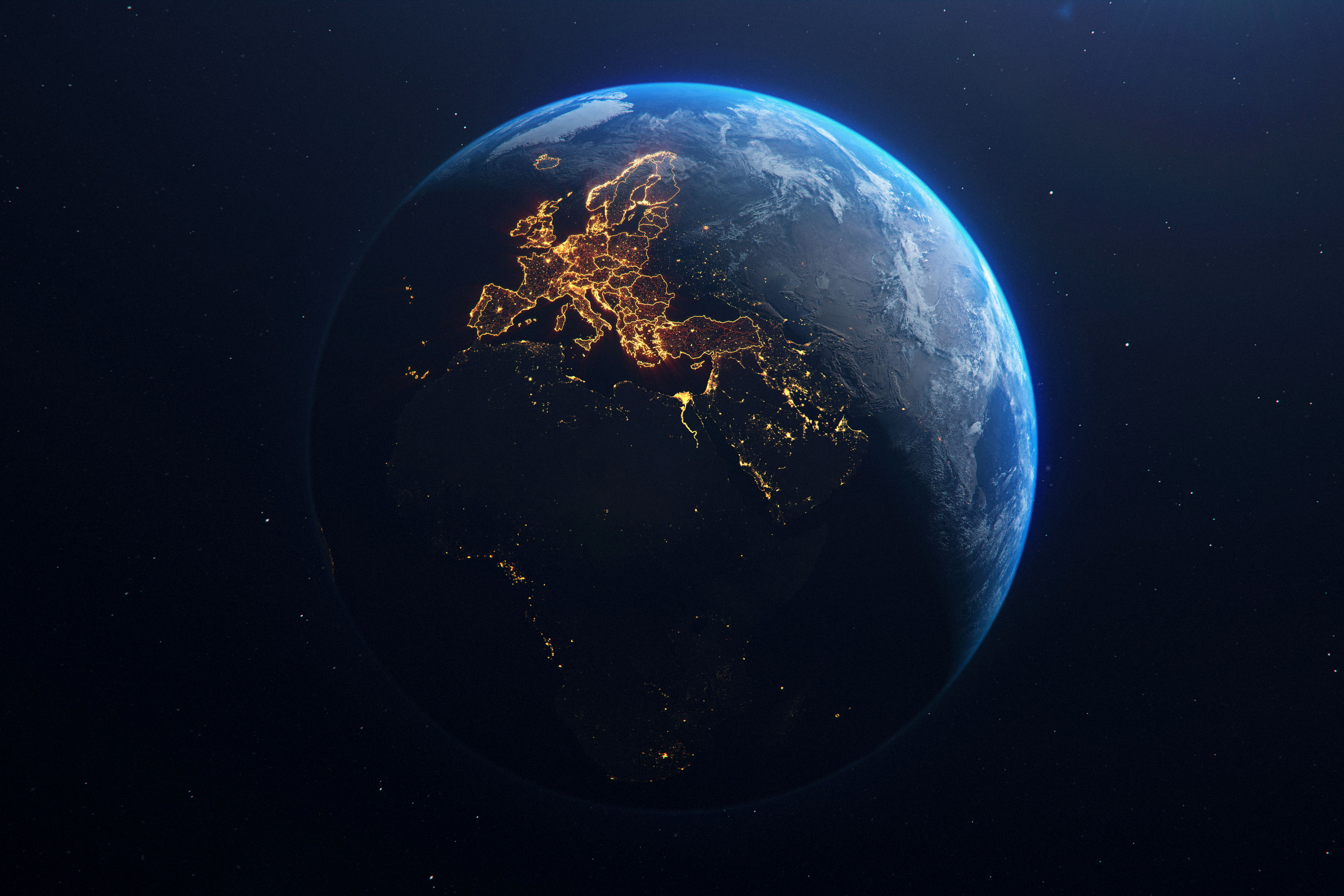 Planet Earth from Space EU Europe Countries highlighted Planet Earth from Space EU Europe Countries highlighted
