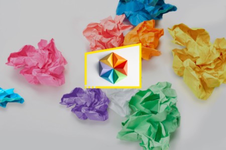 Colored paper oragami