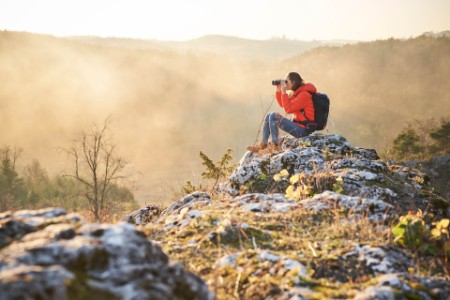 Woman on a hiking trip