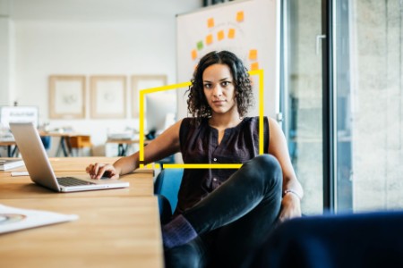 Young businesswoman in a modern office loft 